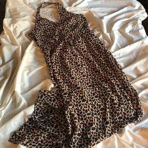 JustFab Cheetah Print Halter Top Maxi Dress 👗
